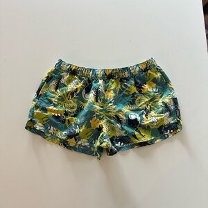 Patagonia Barely Baggies 2.5” Short Wild Waratah Tasmanian Teal Blue Nylon M